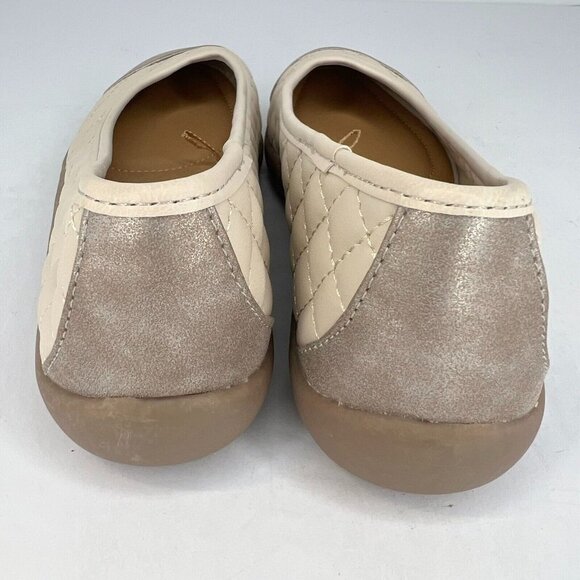 Time & Tru Sintelico Quilted Ballet Flats Womens Cream/Copper Shoes Size 6 - Picture 5 of 9